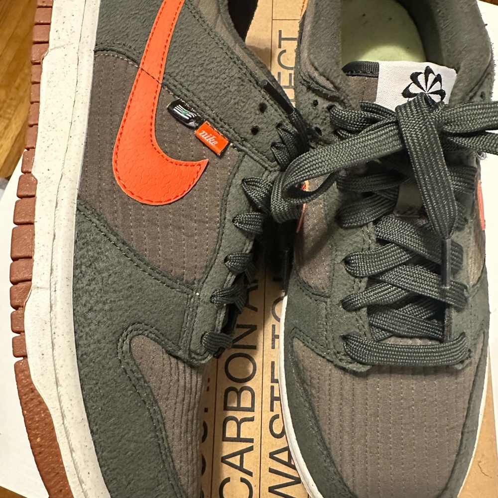 Nike Big Kids Olive and Orange Sneakers